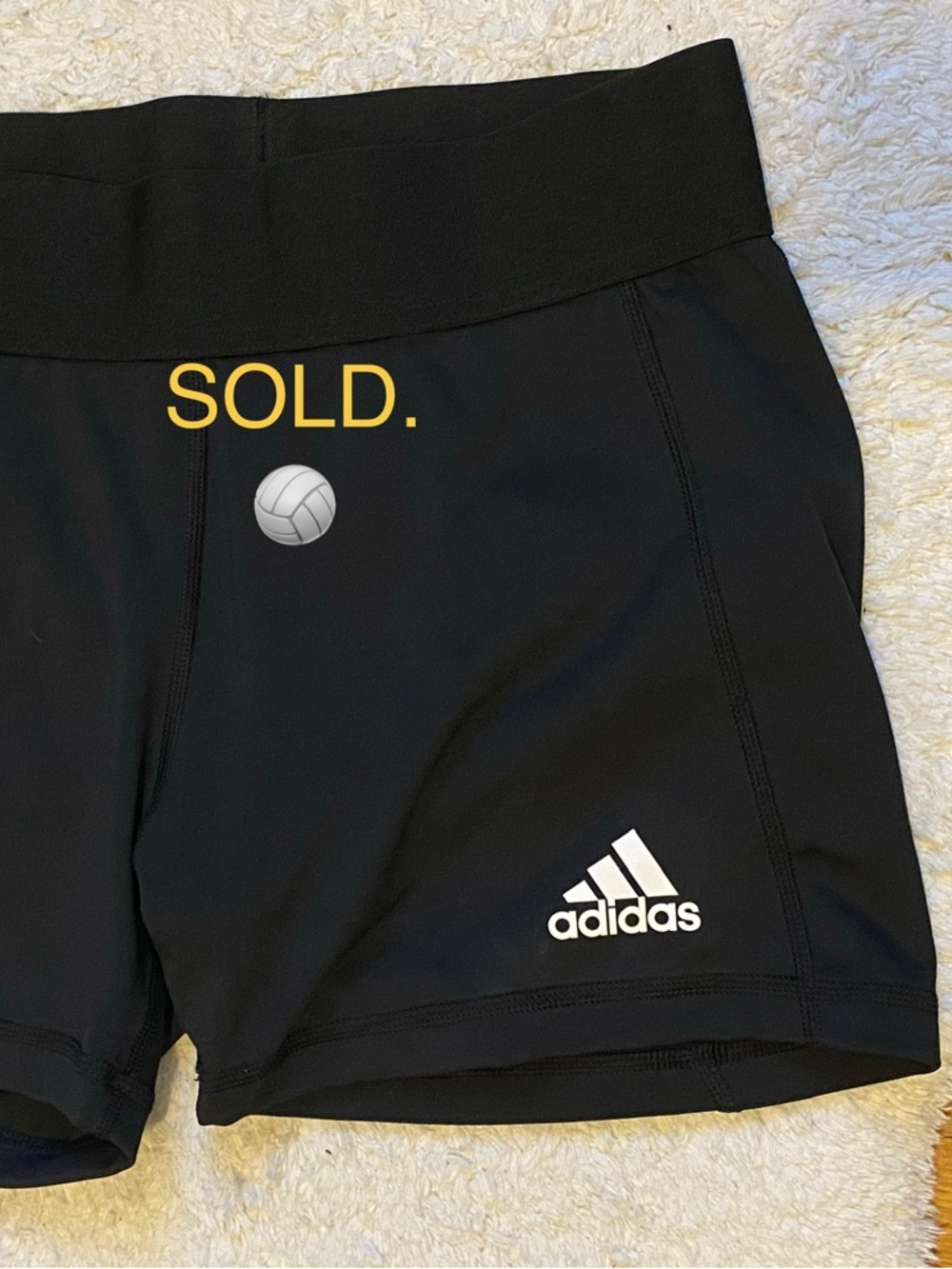 SOLD 
adidas Black Shorts with White Logo Print